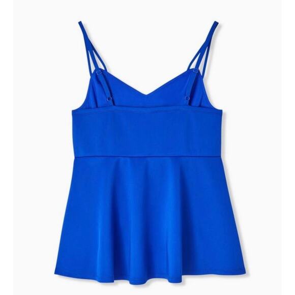 NWT Torrid Electric Blue Scuba Strappy Peplum Top 3 3X 22-24 - Picture 4 of 10